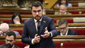 Pere Aragonès interviene en el Parlament