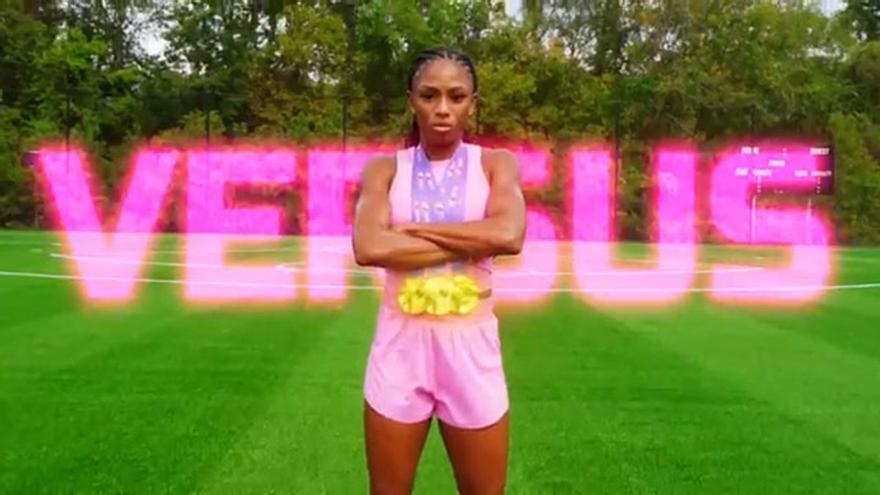 Melissa Jefferson-Wooden, campeona olímpica en 100m y 200m, acepta el reto y derrota a 100 hombres a la vez