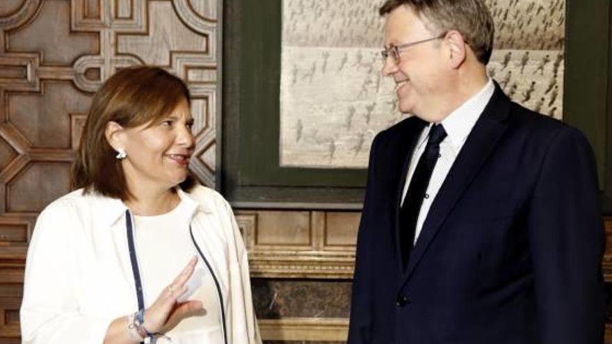 El presidente Ximo Puig e Isabel Bonig durante un acto reciente en el Palau de la Generalitat.