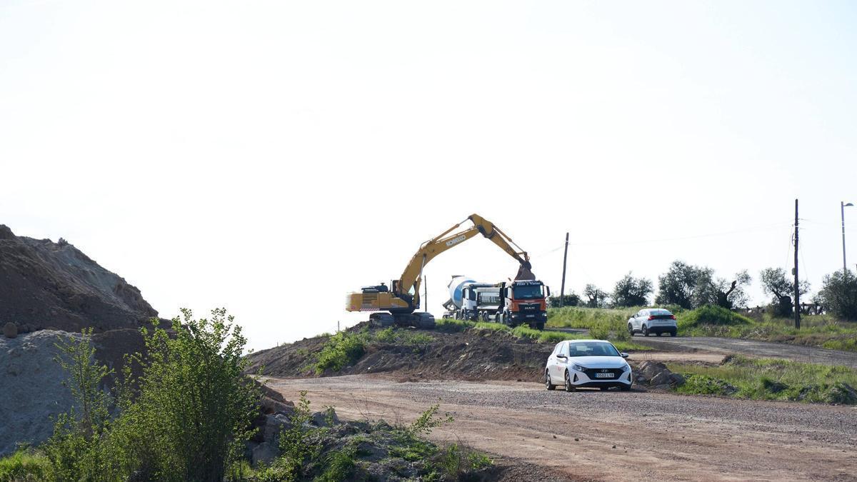 Las obras en la variante de Malpartida.
