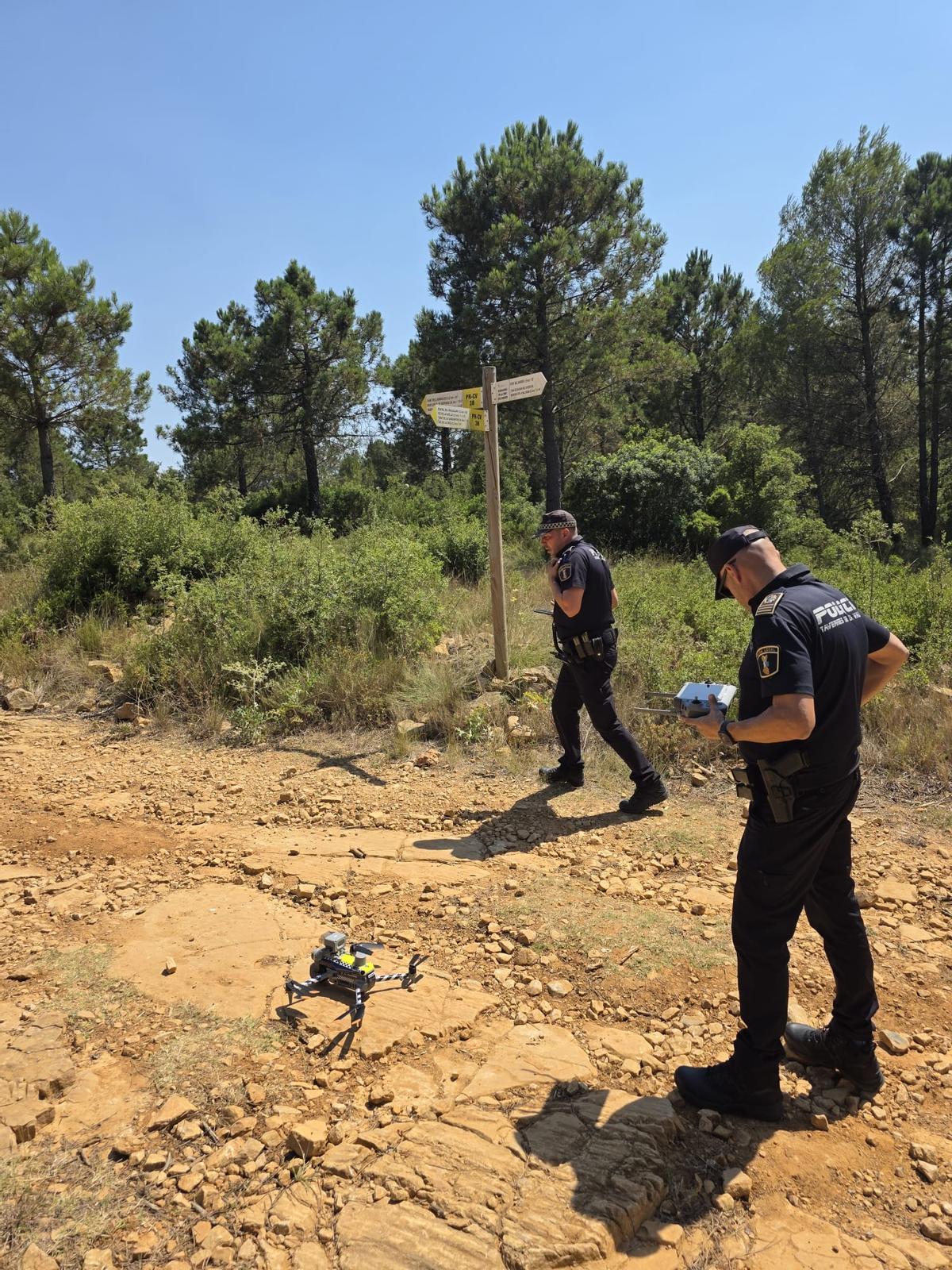 Un momento del rescate con el dron.