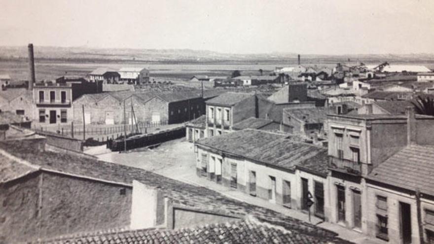 Imagen de Torrevieja a mediados del siglo pasado. En el extremo derecho de la imagen despunta la palmera.