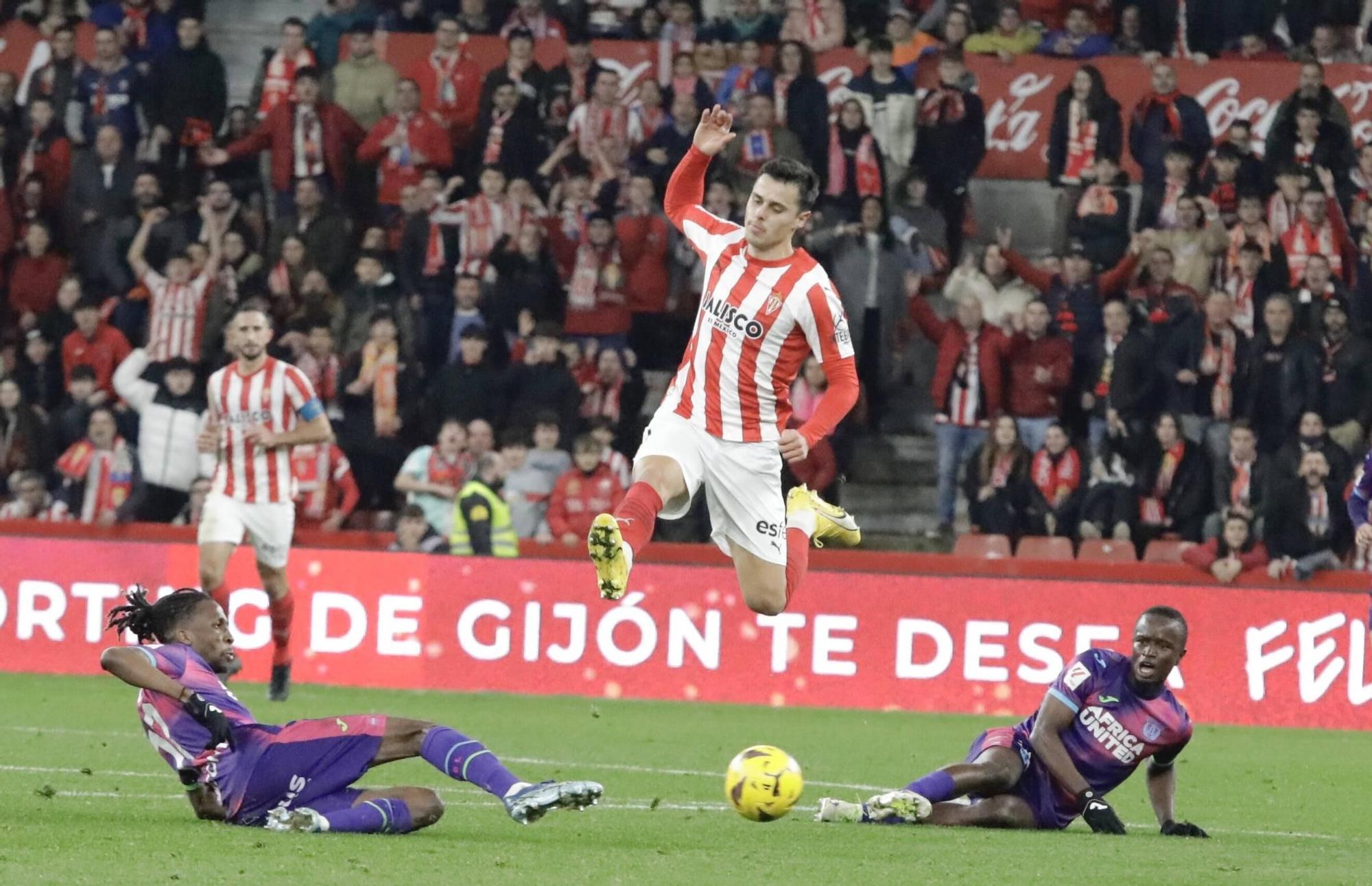 El partido entre el Sporting y el Leganés, en imágenes