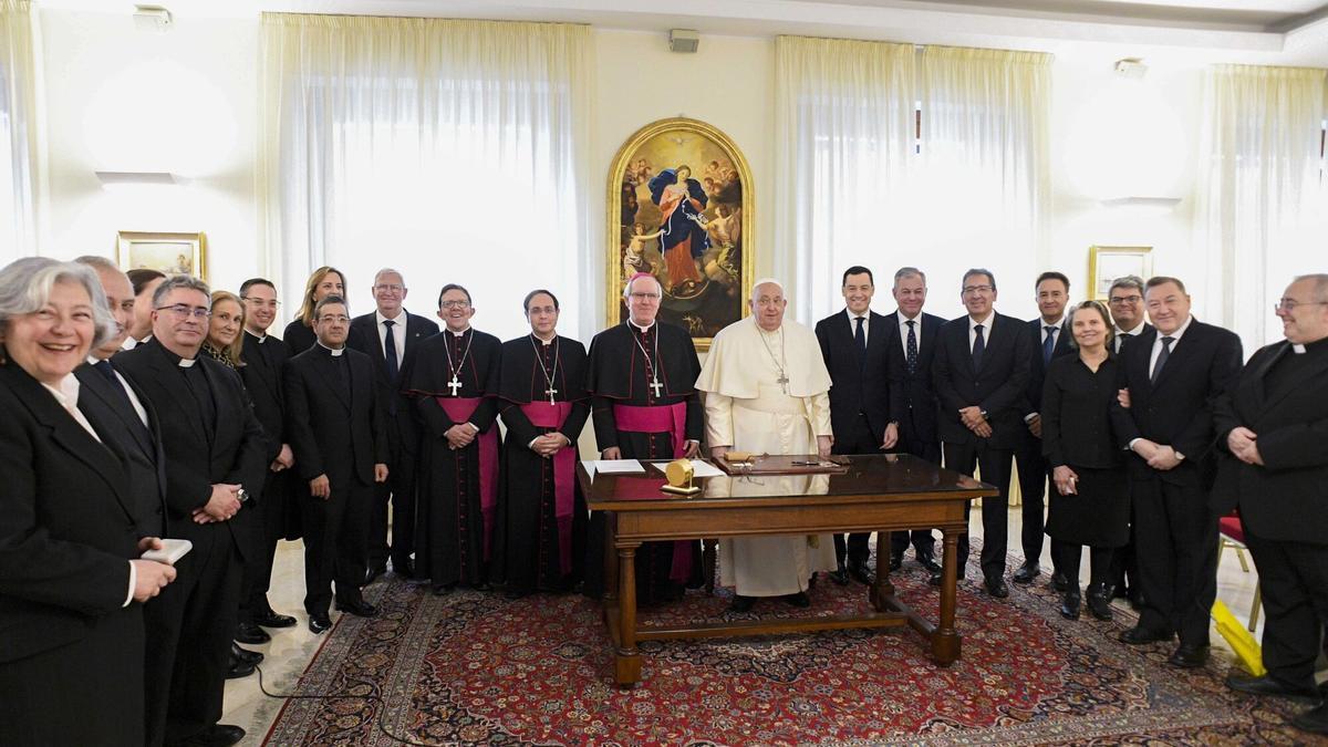 Delegación andaluza reunida con el Papa Francisco
