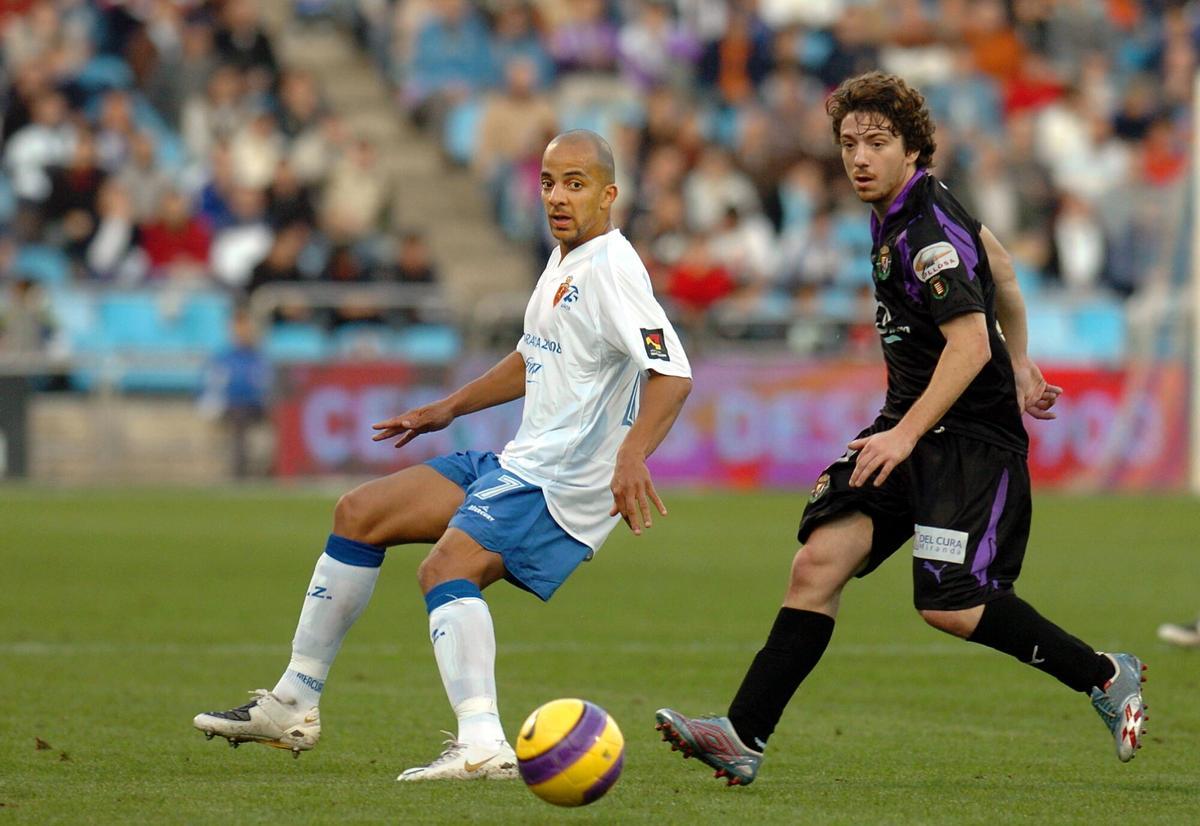 Luccin junto a Sisi en un Real Zaragoza-Valladolid en 2007 en La Romareda