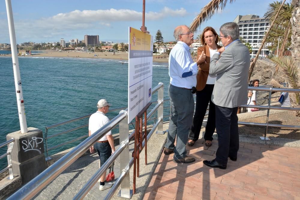 Inicio de las obras del paseo marítimo que unirá las playas de San Agustín con la de Las Burras.