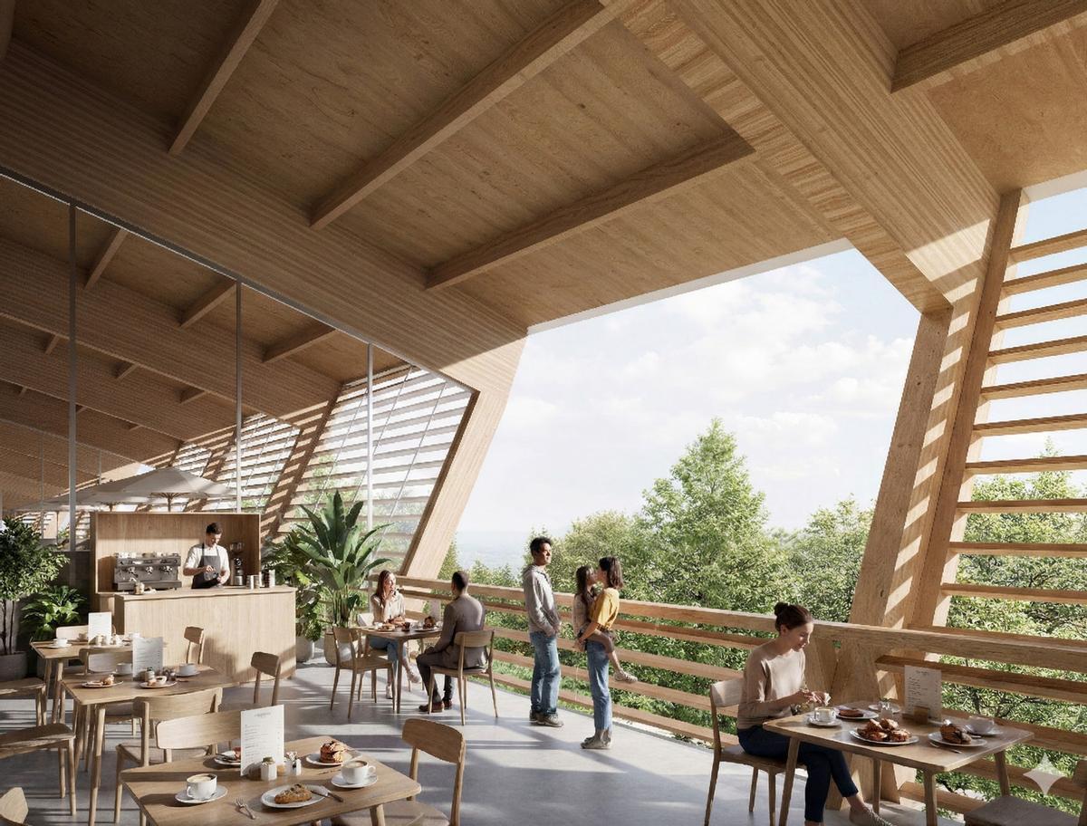 El mirador al parque de Invierno de la futura Casa de las Artes de Oviedo.