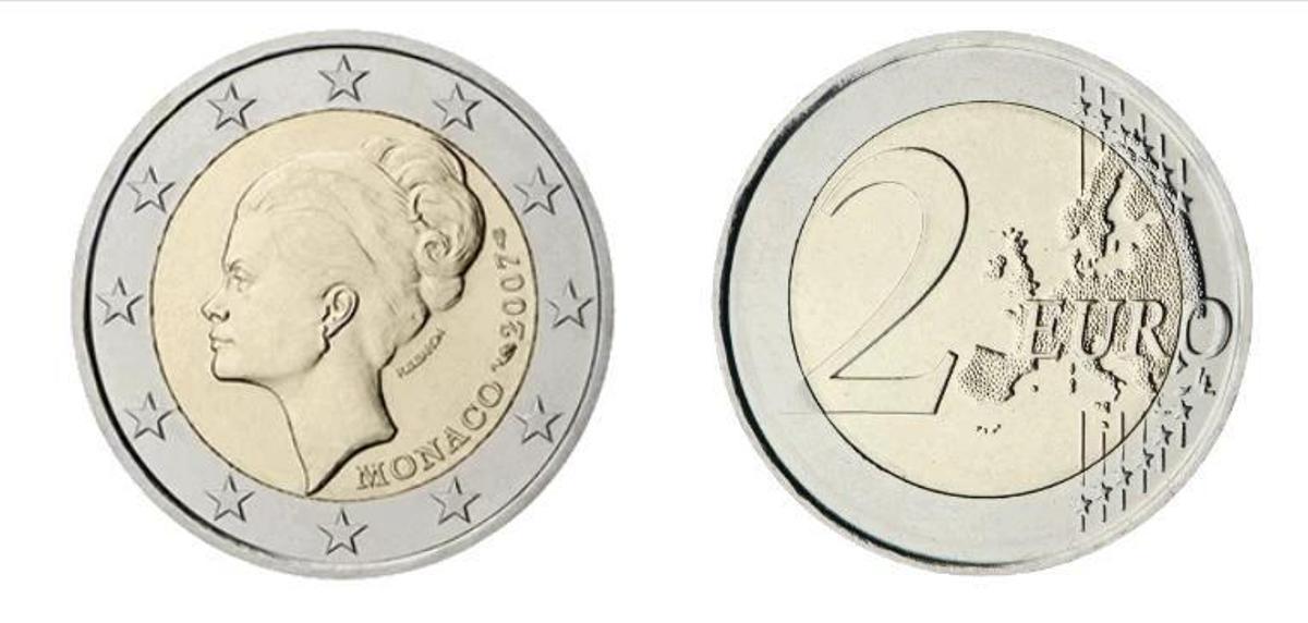 Moneda de 2 euros de Mónaco del año 2007