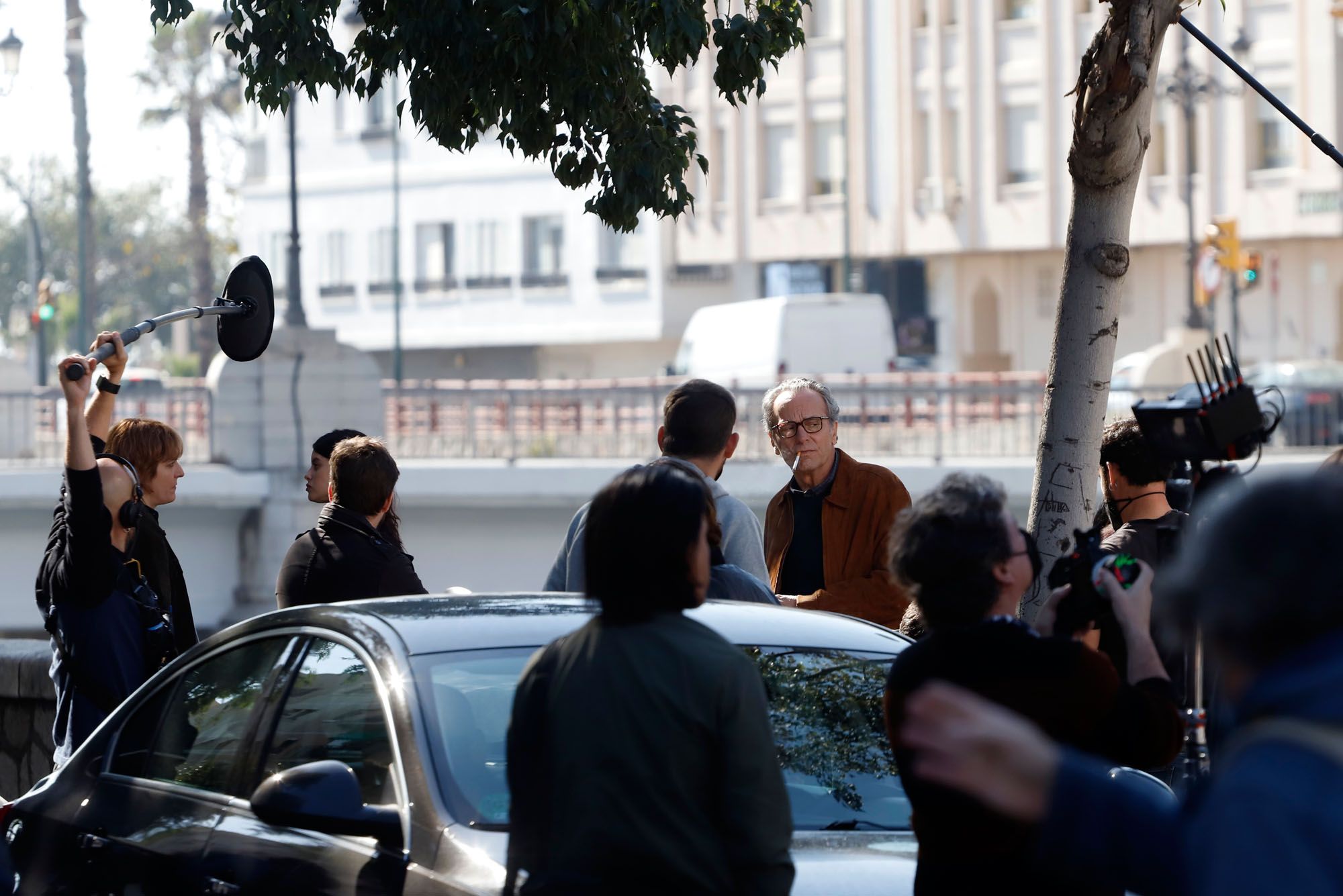 Rodaje de la serie 'La chica de nieve' de Netflix en Málaga.