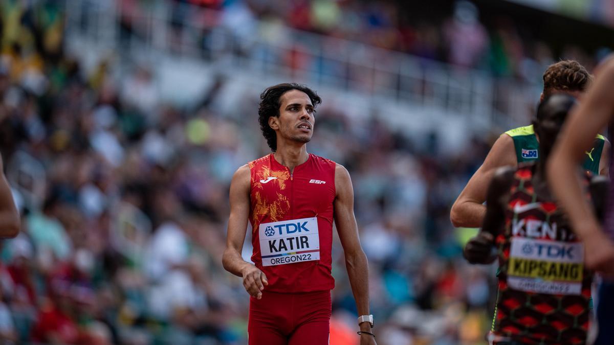 Archivo - Mohamed Katir durante el Mundial de Atletismo de 2022