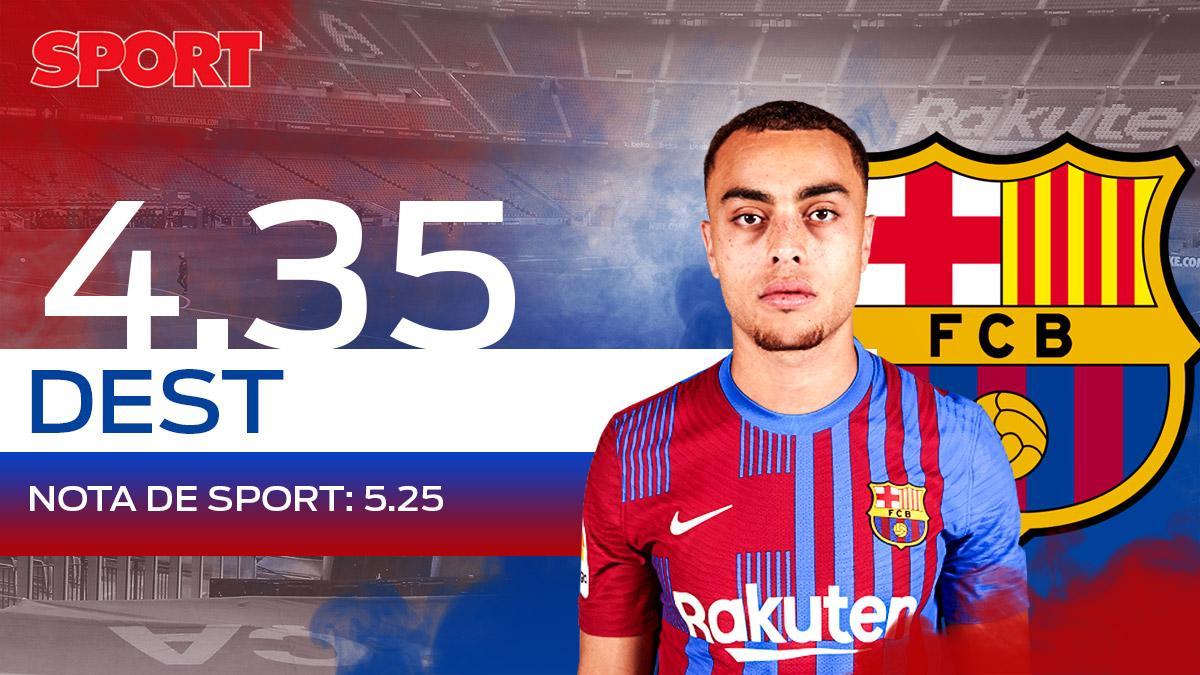 4,35. DEST. La temporada del exfutbolista del Ajax no ha gustado a los lectores de SPORT, que lo suspenden 4,35. DEST. La temporada del exfutbolista del Ajax no ha gustado a los lectores de SPORT, que lo suspenden