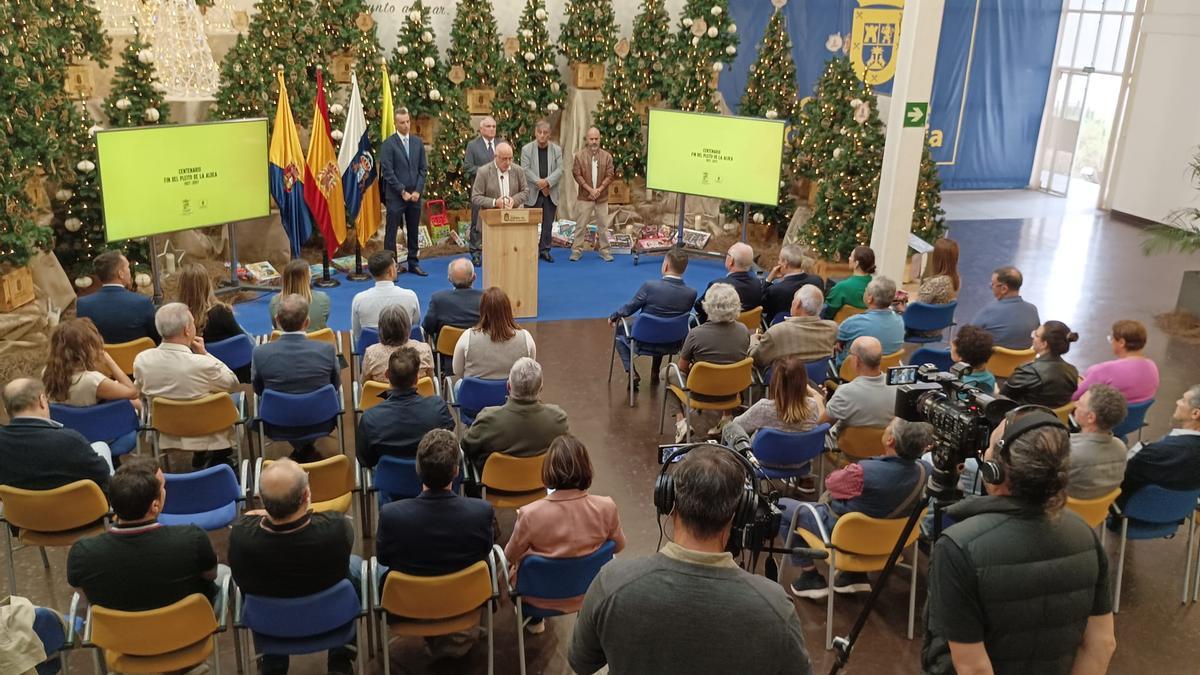 Presentación de la celebración de la victoria de la población de La Aldea en la lucha por la tierra y el agua