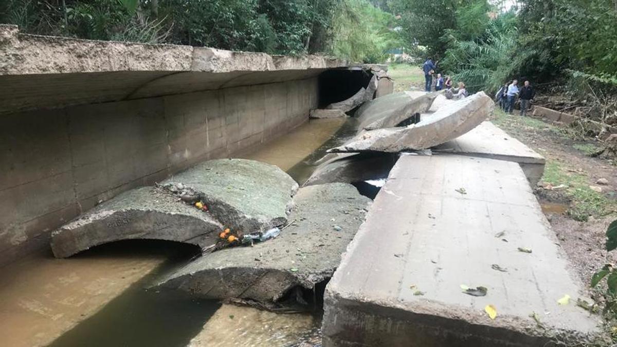 Colector colapsado tras la DANA de noviembre de 2022