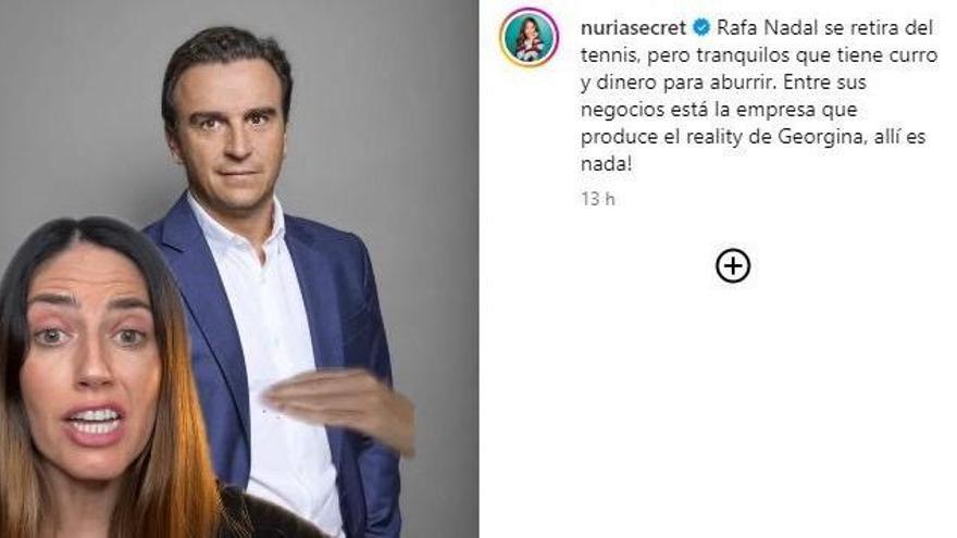 Núria Marín sobre la retirada de Rafa Nadal y sus negocios con Abel Matutes en Ibiza: &quot;Pobreza not found&quot;