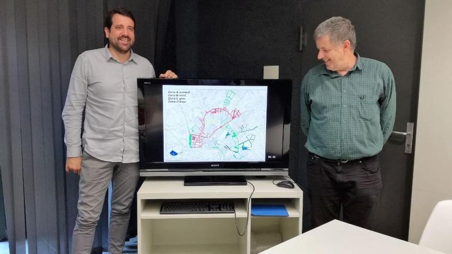 Serracanta i Ribera amb el mapa dels vials on es canviarà l´enllumenat