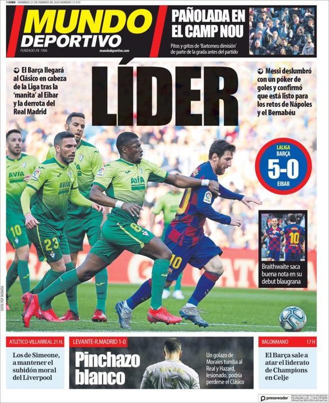 Portada de Mundo Deportivo del 23 de febrero