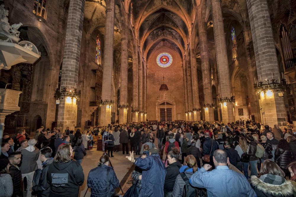 Vuit de la Seu: El cielo nublado impide ver el espectáculo de la luz en la Seu