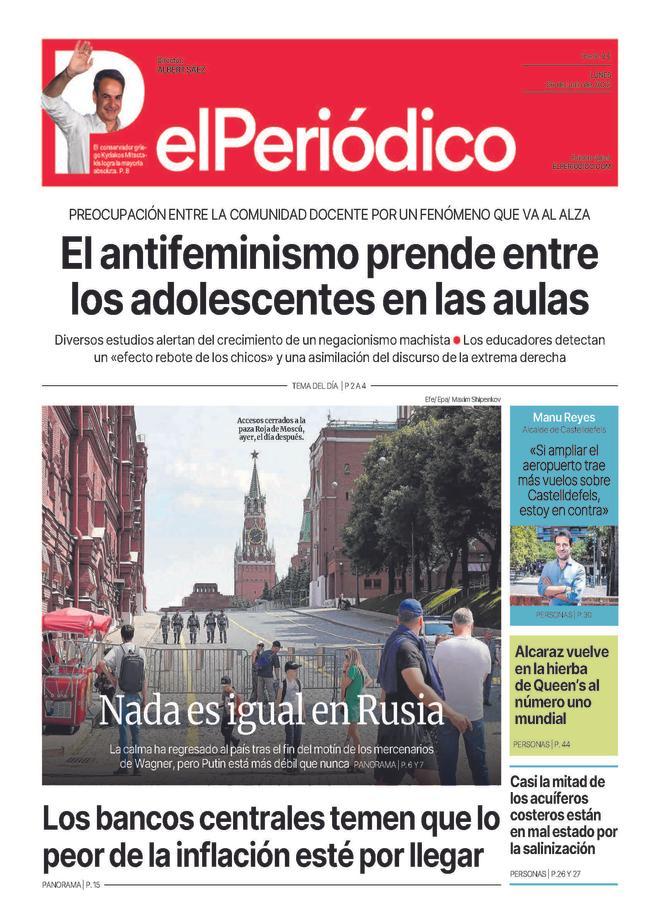 La portada d’EL PERIÓDICO del 26 de juny del 2023