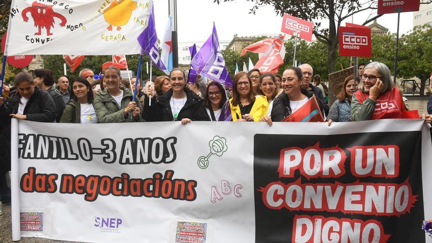 Manifestación de trabajadores de escuelas infantiles de A Coruña