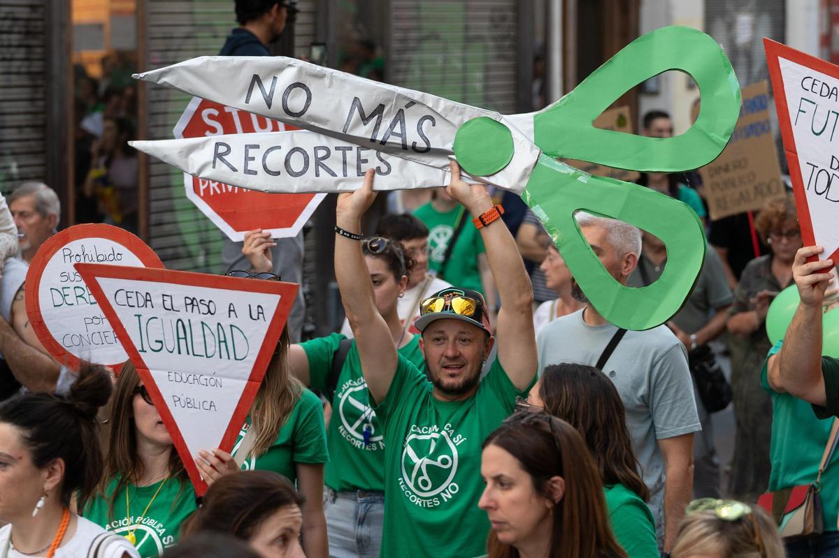 Manifestación en defensa de la escuela pública, el pasado 20 de mayo en Zaragoza.