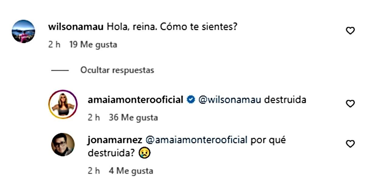 Amaia confiesa a sus fans que se siente &quot;destruida&quot;.