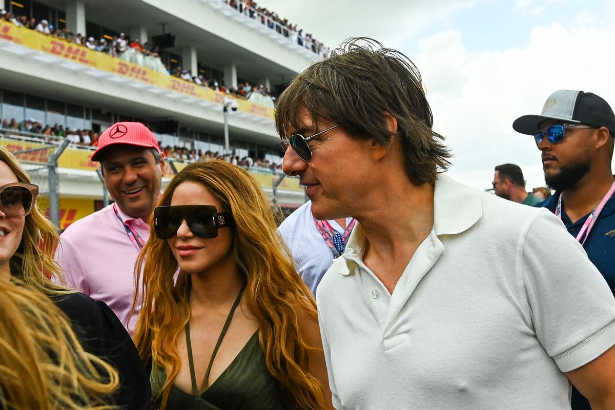 Shakira y Tom Cruise, juntos en las carreras en Miami