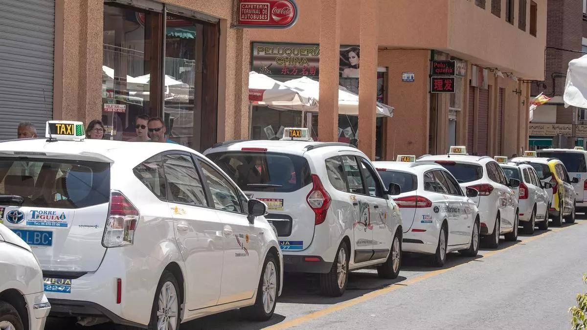 Parada de taxi en la terminal de autobuses de Torrevieja, en una imagen de archivo