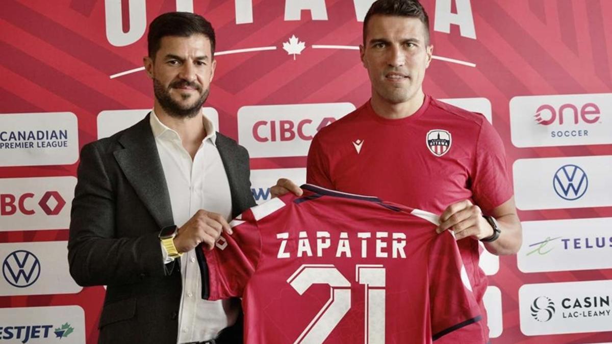 Fernando López, en la presentación de Zapater en el Ottawa.