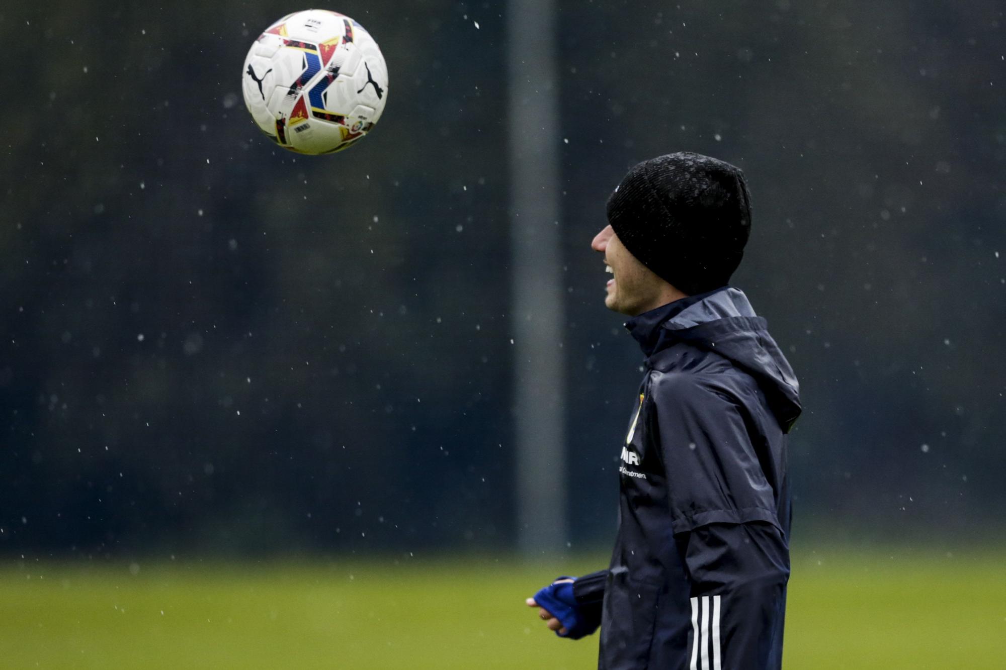 Entrenamiento del Oviedo tras empatar ante el Alcorcón