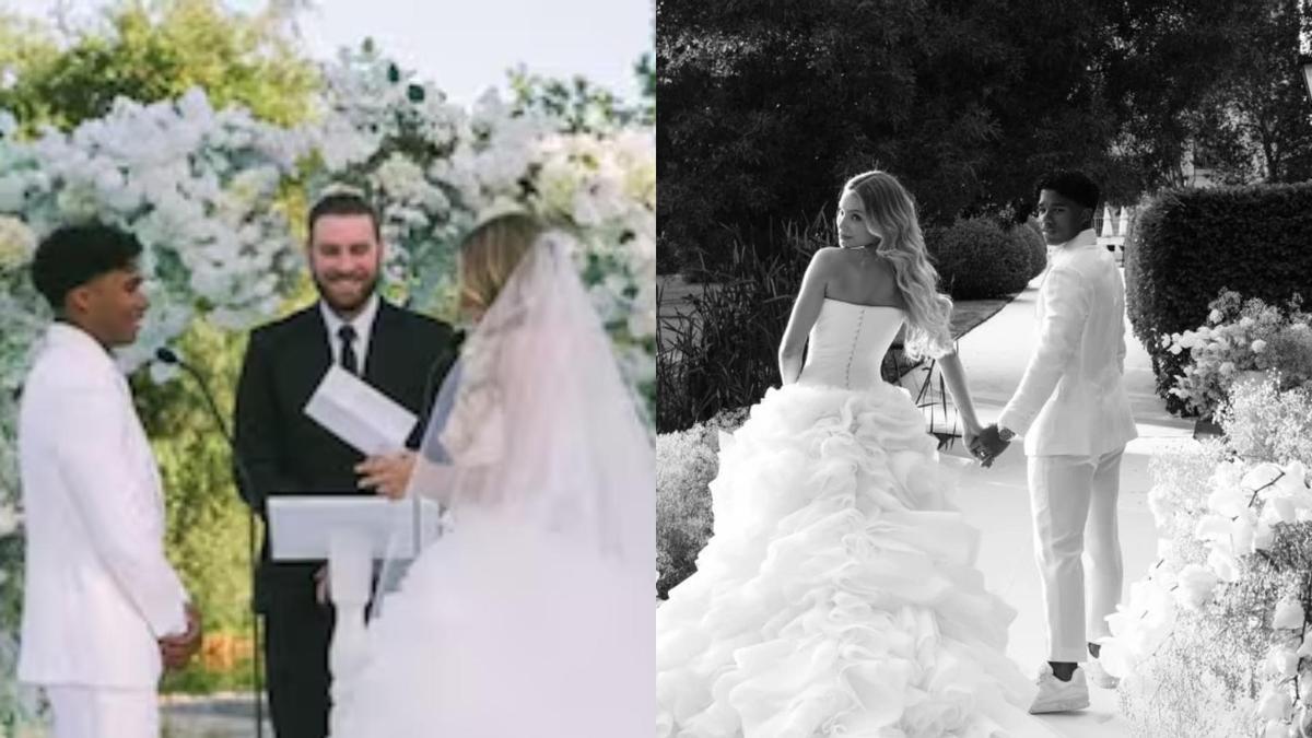 Endrick pasa por el altar junto a Gabriely