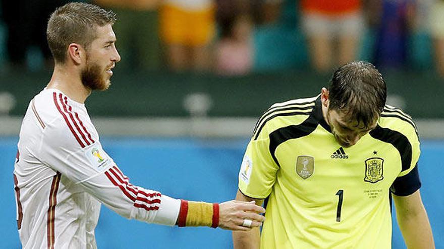 Ramos y Casillas, en un momento del partido