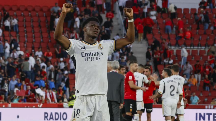 Aurélien Tchouaméni (Real Madrid) nach dem Abspiel des Spiels gegen Real Mallorca.