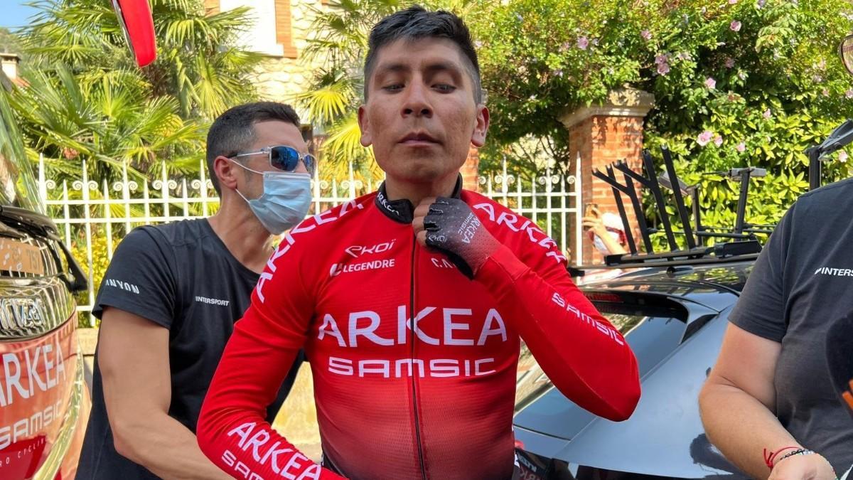 Nairo Quintana, antes de empezar la etapa de hoy