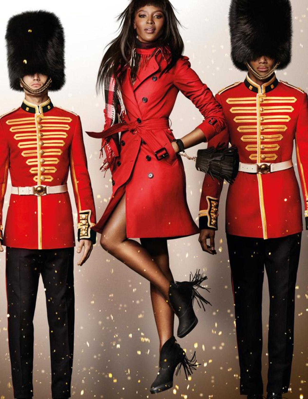 Naomi Campbell para la campaña de navidad de Burberry