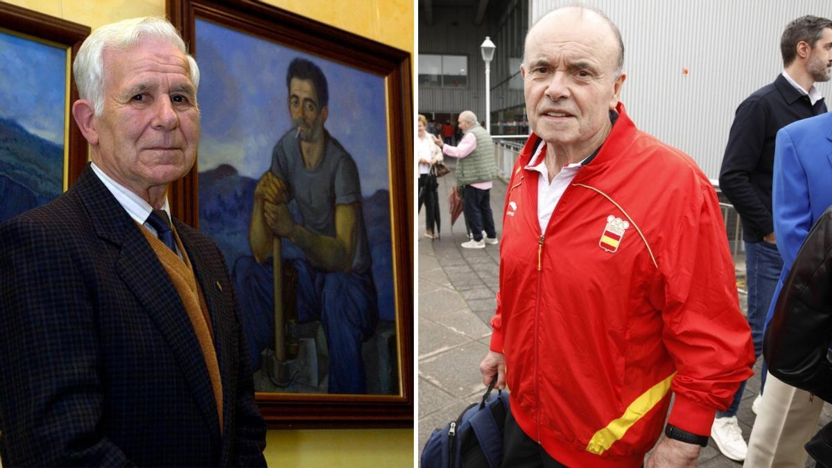 A la izquierda, Inocencio Urbina y a la derecha, Javier García Cuesta, nombrados Hijos Predilectos de Mieres, a título póstumo.