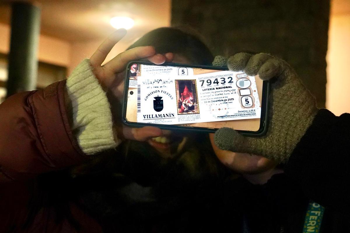 Uno de los décimos premiados en Villamanín.