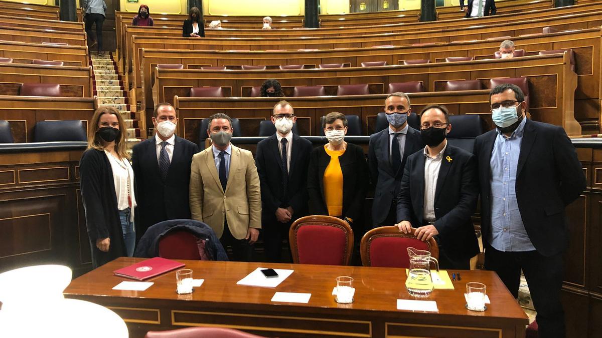 Los diputados del Parlament que acudieron al Congreso, con diputado baleares en Madrid.