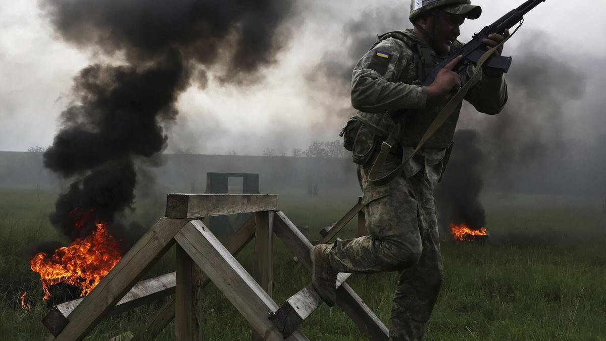 El Ejército ucraniano en un entrenamiento en una de sus bases