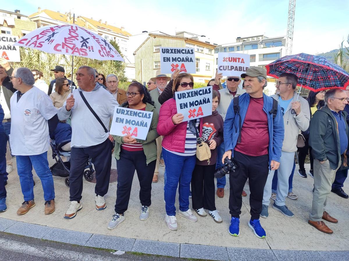 Multitudinaria manifestación en Moaña por urgencias en el centro de salud
