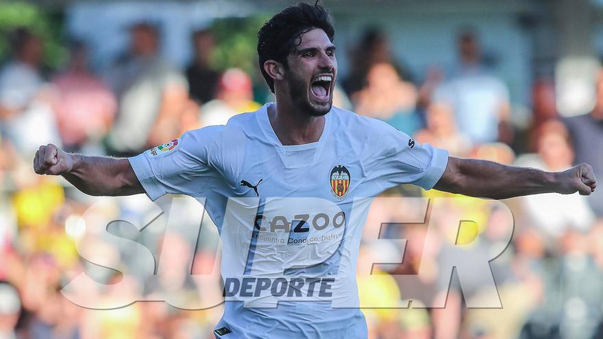 Guedes, celebrando un gol ante el Borussia Dortmund