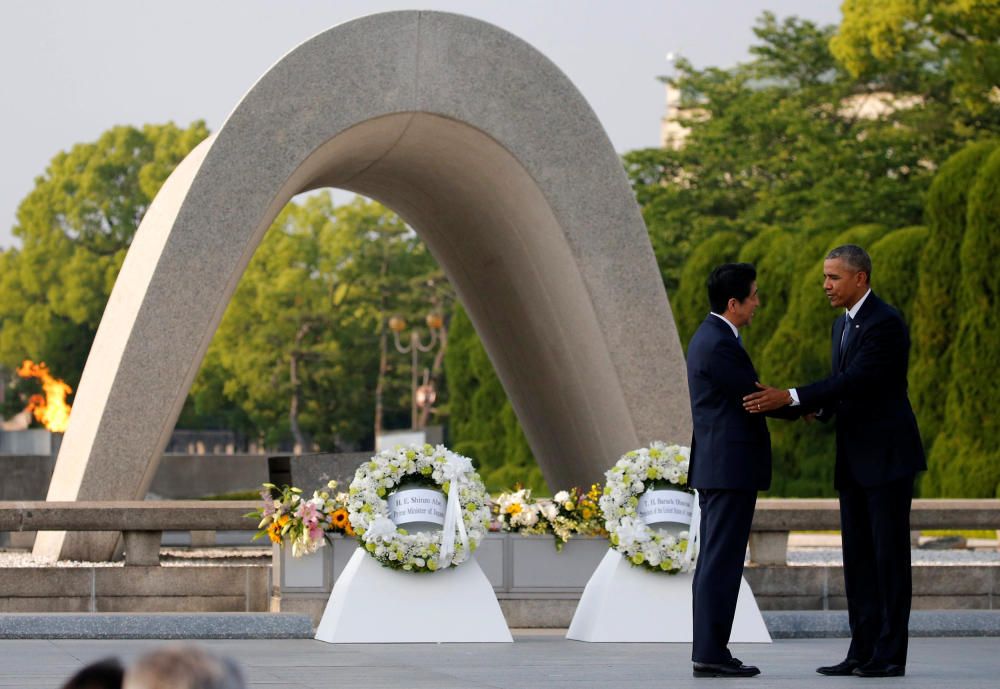 El presidente de EE.UU, Barack Obama, dijo hoy en Hiroshima que la memoria de las víctimas de la bomba atómica lanzada sobre esta ciudad en 1945 "nunca debe desaparecer".