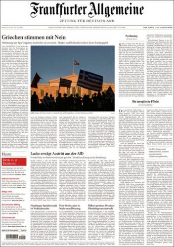 El no de Grecia copa las portadas de la prensa internacional