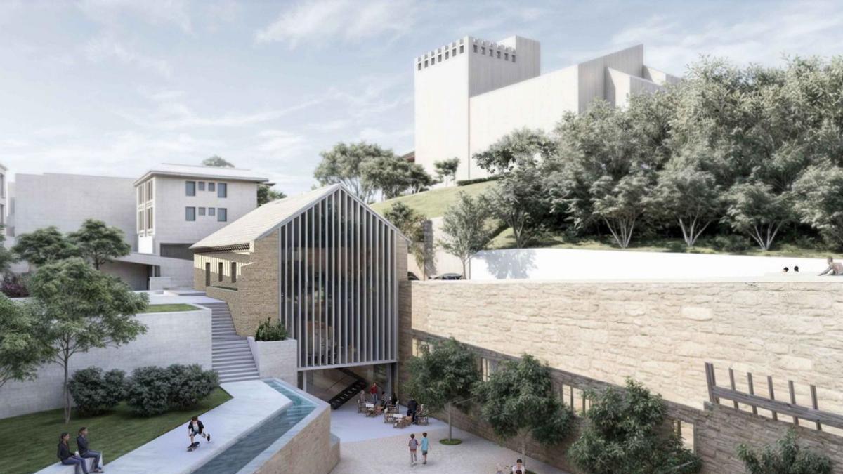 Recreación virtual de la rehabilitación del entorno del arroyo y el Molino del Duque de Cabra.