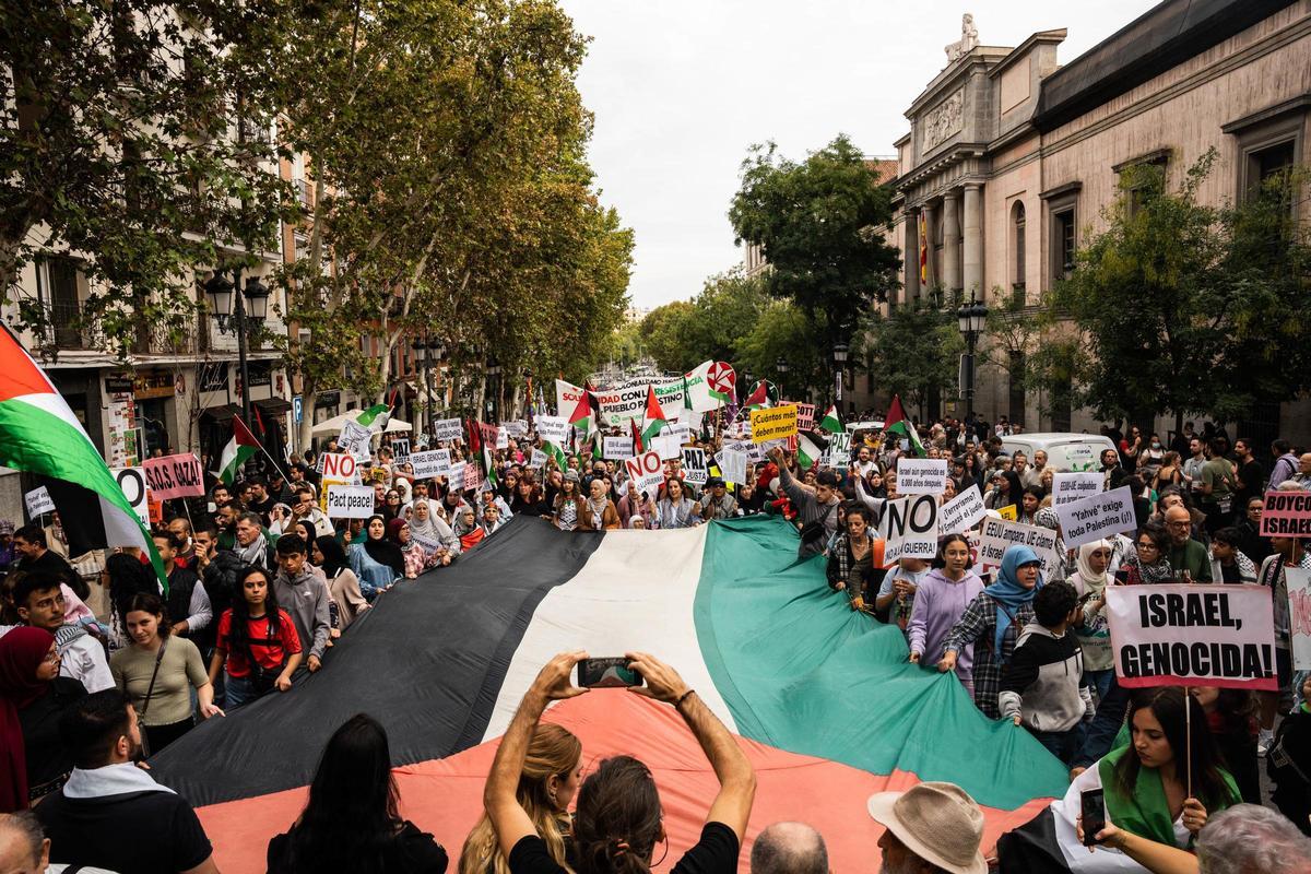 Manifestación a favor del pueblo palestino en Madrid la semana pasada.