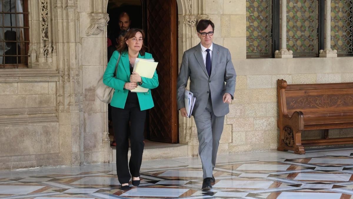 El president de la Generalitat, Salvador Illa, con la consellera de Territori, Habitatge i Transició Ecològica, Sílvia Paneque