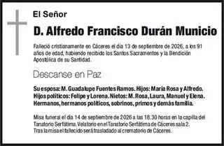 D. Alfredo Francisco Durán Municio