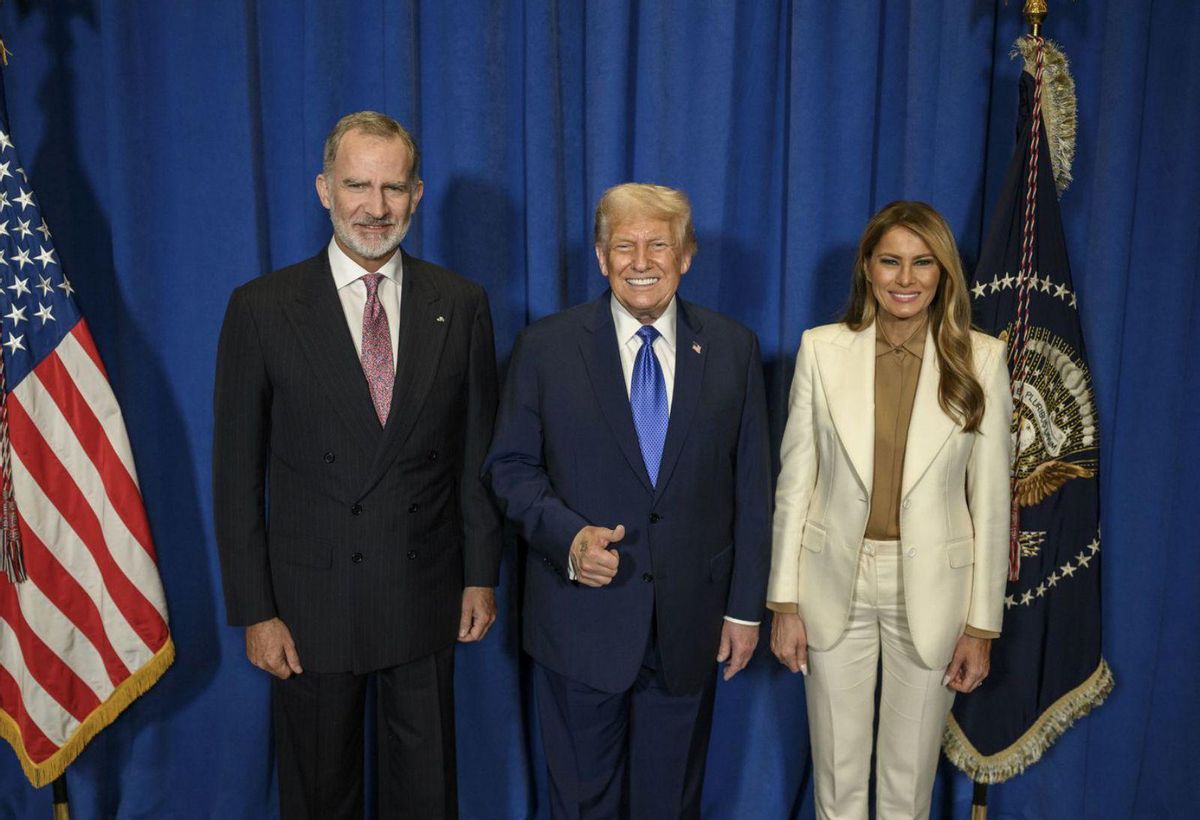 El rei Felip, amb Trump i Melania a Nova York