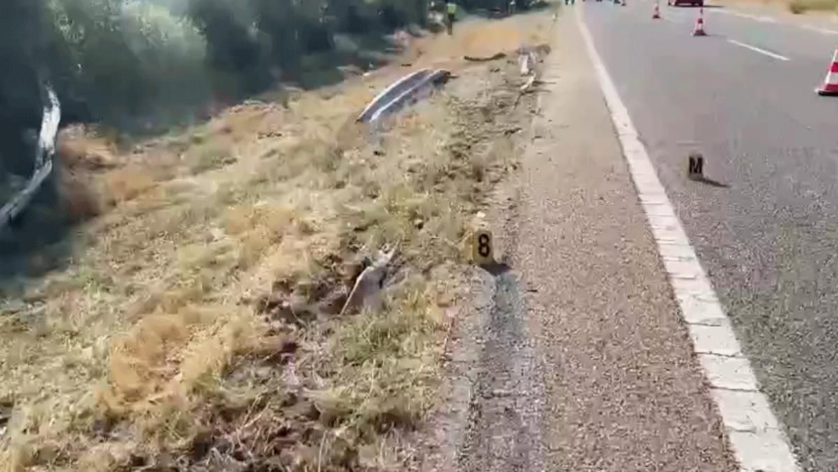 Así estaba el lugar del accidente de Diogo Jota horas después