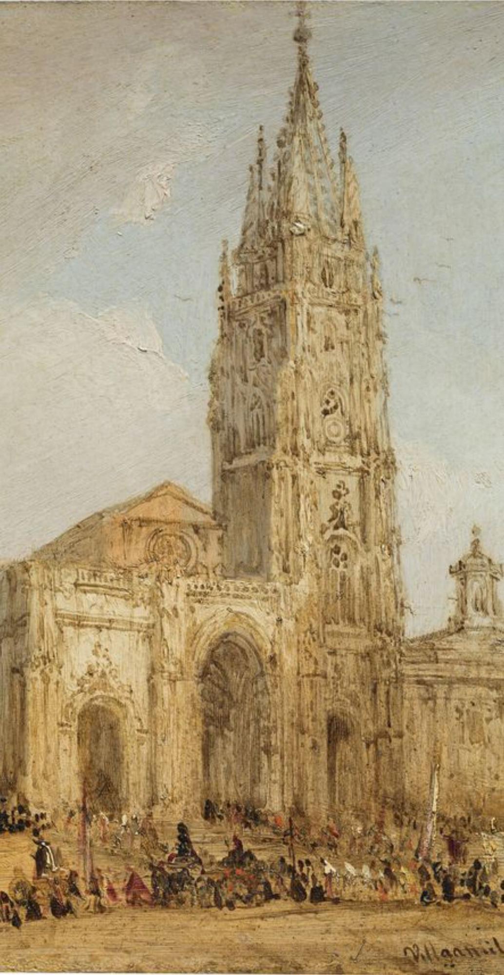 «Fachada de la Catedral de Oviedo», de Genaro Pérez Villaamil. |  Museo Nacional del Prado