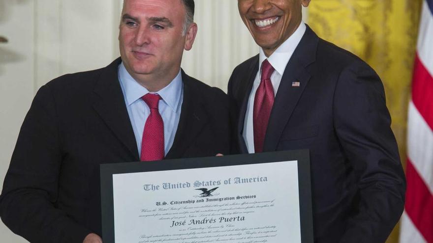 José Andrés, con Obama. efe